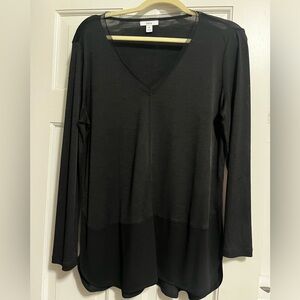 Bar III Charcoal V-Neck Long Sleeve Top